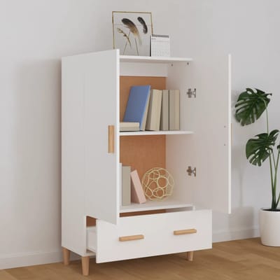 vidaXL - Hoge - kast - 70x31x115 - cm - bewerkt - hout - wit
