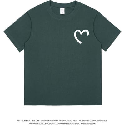 T-shirt d'été Simplicité Coton Imprimé Col Rond Manches Courtes Homme et Femme Ample Polyvalent Pull Haut de Sous-vêtement Femme Vêtement de Couple 3XL black