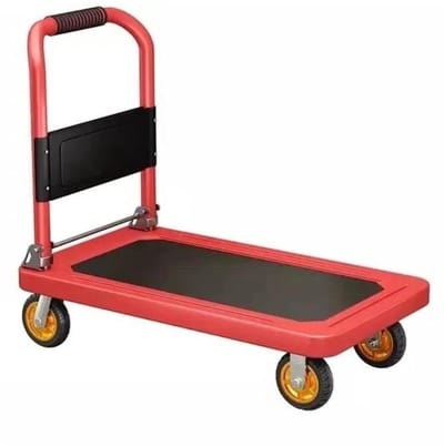 Opvouwbare Handkar - Draagbare Trolley - Goederen Vervoeren - Stille Zwenkwielen - 90x60cm - Rood