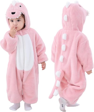 Warm Fleece Onesie met Capuchon voor Peuters en Baby's - Katoen Gevoerd
