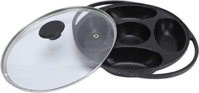 Pannenkoekenpan 5 Holtes - Cakevorm Bakpan - Thuis Bakken - Gelijkmatige Verwarming - 24 Cm - Grijs