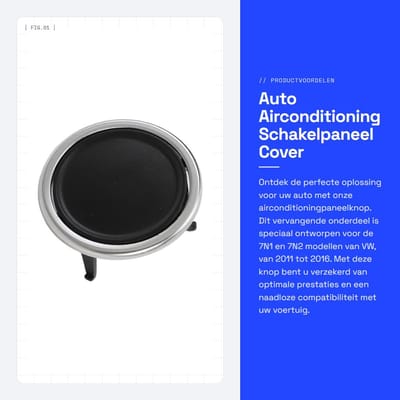 Dailygoods- Schakelpaneel Cover Vervanging - Airconditioning Knop - Compatibel met VW/Seat 2011-2019 - Perfecte Pasvorm - OE-Nummer 7N0907049C - Airconditioningknop