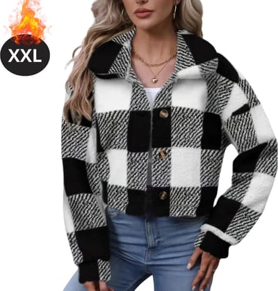 Livano Winterjas - Dames Winterjas - Winter - Volwassen - Stijlvol - Teddy Jas Dames - Zwart - XXL
