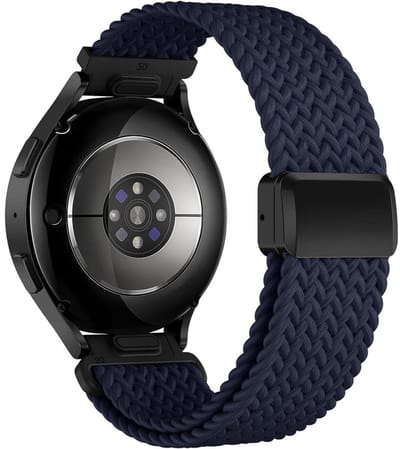 Nylon bandje - geschikt voor Garmin Vivoactive 4 / Venu 4 (45mm) / Venu 3 / 2 / Forerunner 255 / Forerunner 265 / 570 (47mm) en Polar Vantage M / M2 / V3 / Grit X (Pro) - donkerblauw