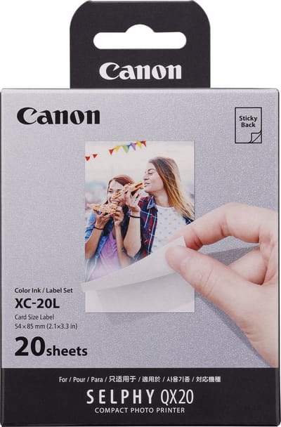Canon XC-20L - Instant fotopapier - Inkt-/papierset - Voor SELPHY QX20 - Origineel - Cardformaat - 20 stuks