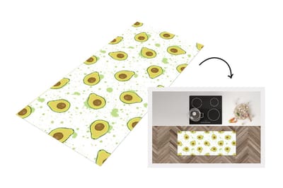 Keukenloper - Loper keuken - Avocado - Patronen - Groen - 120x50 cm - Keukenloper vinyl