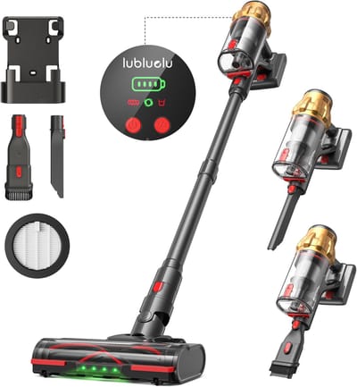 Lunekiss Draadloze Stofzuiger 50 kPa – 550W Krachtige Zuigkracht – Anti‑Tangle Borstel – 50 min Gebruikstijd – HEPA Filter