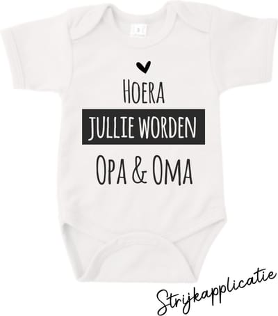 Strijkapplicatie   -   Jullie worden Opa en Oma