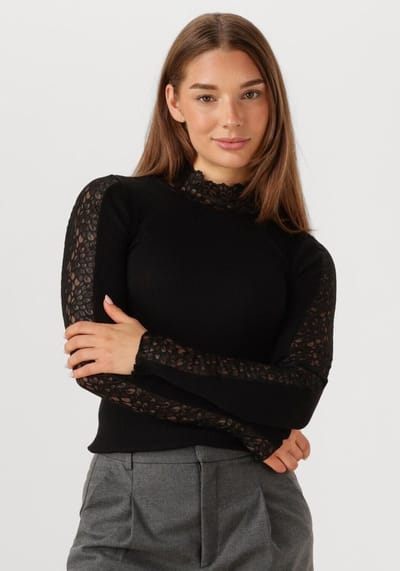 Rosemunde Beatha Ls Regular Lace Dames - Topjes - Zwart - Maat XS