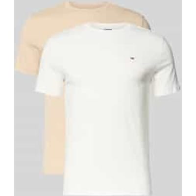 Tommy Hilfiger Tjm Xslim 2-pack Jersey T-shirt Ecru/white Clay Maat: XXL | Basic T-Shirts Outlet | Heren | Beige