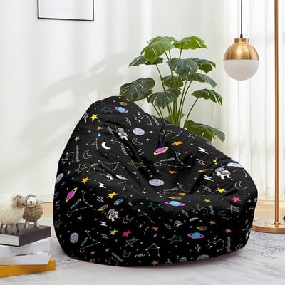 Zitzakhoes - Luie bank - Ontspannen Zitten - Machinewasbaar - 80x90cm - Zwart