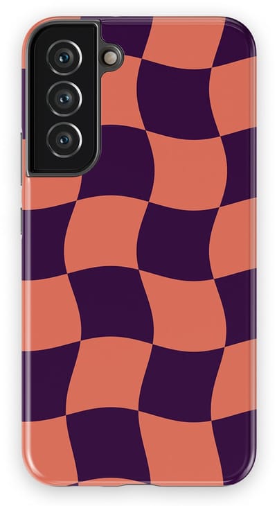 Checkered Warp Hoesje Samsung Galaxy S22 Plus | Geschikt Voor Mag | Uniek Design Hoesje | Beschermhoes Samsung Galaxy S22 Plus Check Flame