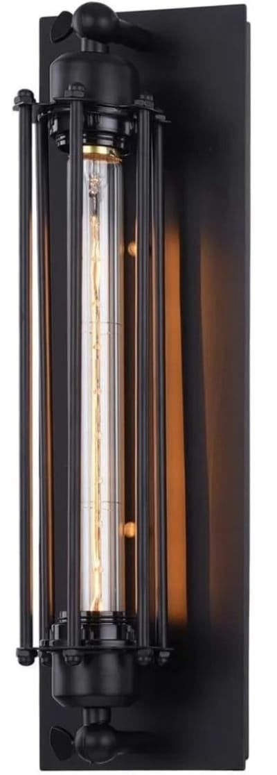 VIEMAE Wandlamp - Wandlamp binnen - Wandlampen - Muurlamp - Plafondlamp - Industrieel & vintage - 45cm - E27 - Zwart