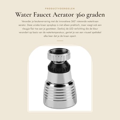 Dailygoods - Water Faucet Aerator - 360 graden draaibaar - LED temperatuur indicator - energiezuinig - eenvoudig te installeren - geschikt voor keuken...
