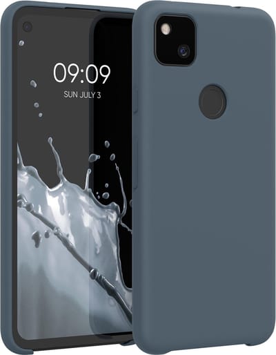 kwmobile telefoonhoesje geschikt voor Google Pixel 4a - Hoesje met siliconen coating - Smartphone case in leisteen