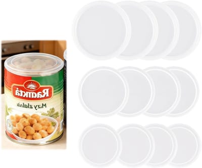 Cans in 3 maten (100 mm, 85 mm, 75 mm) met transparant PE plastic deksel, herbruikbaar en luchtdicht, geschikt voor honden- en kattenvoer