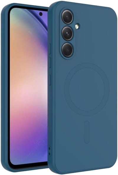 Stravo Hoesje Geschikt voor Samsung Galaxy A16 – Siliconen Cover Hoes met MagSafe – Slank & Lichtgewicht – Schokbestendig – Anti-Fingerprint – Siliconen Case voor Samsung Galaxy A16 - Blauw