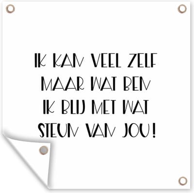 Tuin poster Get well soon - Spreuken - Wit - Steun - 200x200 cm - Tuindoek