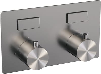Brauer Brushed Edition 2-weg inbouwthermostaat met drukknoppen met in- en afbouwdelen RVS geborsteld PVD