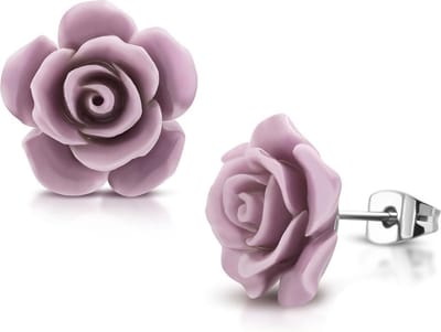 Montebello Oorbellen Paige Purple - 316L Staal - Bloem - ∅20mm