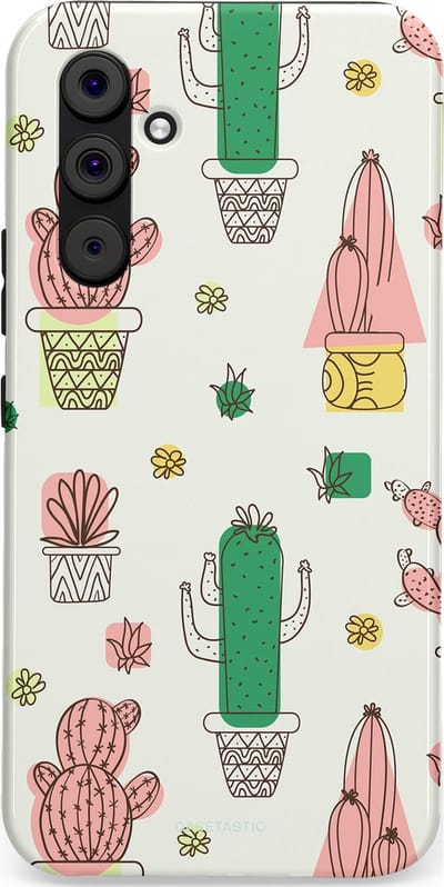 Casetastic Hoesje Geschikt voor Samsung A54 (5G) - Stijlvolle Beschermende Duo-layer Case - Vrolijke cactus