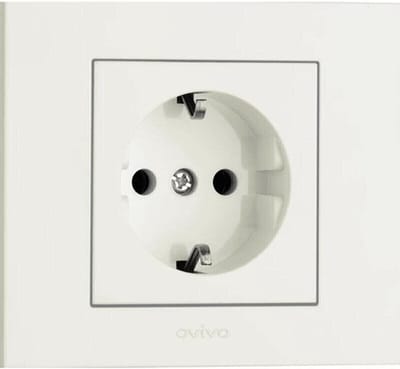 Stopcontact WIT - Enkel - inbouw met aarde - OVIVO®