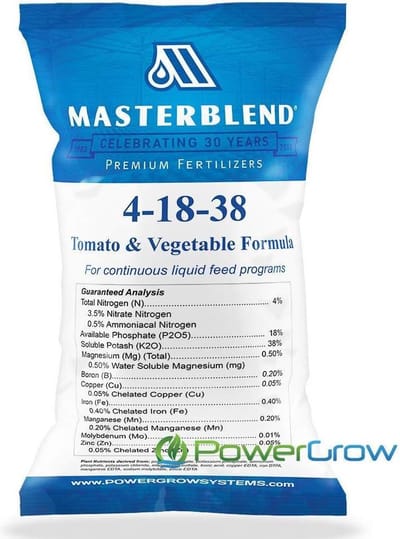 Masterblend 4-18-38 | 11,3 kg (25 lbs) | Hydroponics Plantenvoeding & Meststof voor Hydrocultuur en Moestuin | Voordeelverpakking | 17.000 Liter Voedingsmix