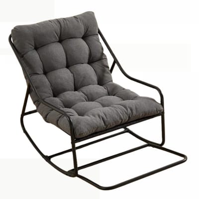 Solayne Stoel - Fauteuil - Schommelstoel - Relaxfauteuil - Relaxstoel - Loungestoel - Volwassenen - Rotan - 116x75x82cm - Zwart/Grijs