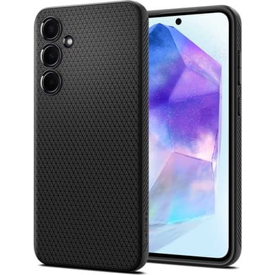 Spigen Liquid Air Hoesje voor de Samsung Galaxy A55 - Back Cover Flexibel TPU Matte Zwart