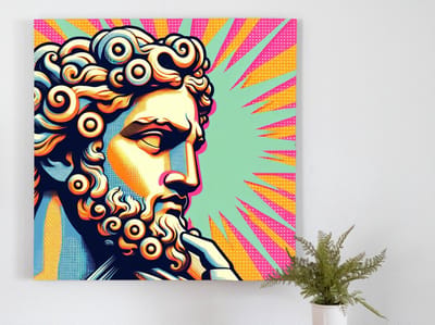 Pop art relief schilderij | Retro 3D kunst: Kitsch reliëf met popart invloeden | Kunst - 20x20 centimeter op Dibond | Foto op Dibond