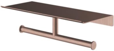 Hotbath &More Shelves - Dubbele Toiletrolhouder - Voor Planchet - Geborsteld Koper PVD