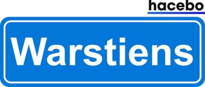 Hacebo - Plaatsnaam Sticker - 29x10 CM - Warstiens sticker - Verkeersborden sticker - grappige cadeaus - Warstiens