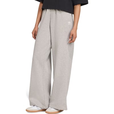 Adidas Essentials Wide Leg Pant Broeken Dames - Grijs - Maat XL (46-48) - Katoen Jersey