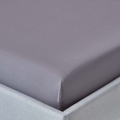 Homescapes Hoeslaken 90x190 cm – Donkergrijs – 100% Egyptisch Perkal Katoen – 200 TC