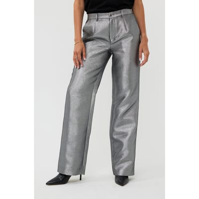EsQualo Trousers Metallic Silver Maat: 34 | Pantalons Outlet | Dames | Zilver