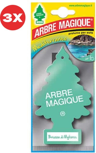 3 stuks Griekse Lucht Arbre Magique Geurboom luchtverfrisser voor in de auto Brezza Di Mykonos – Car Parfum – Geurboompje – Geurbooster – Wonderboom – Geurverfrisser – Nieuwe Auto – Autogeur – Autoparfum – Geurblad