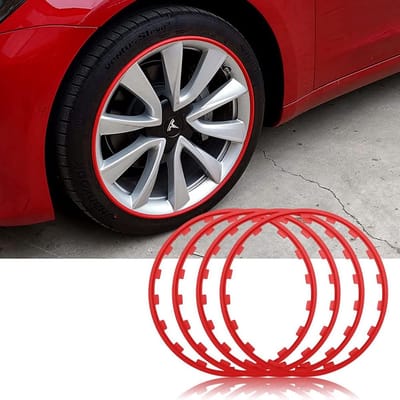 Velg Beschermers - Velg Rand Bescherming - Auto Schade Voorkomen - Universele Pasvorm - Set van 4 - Rood