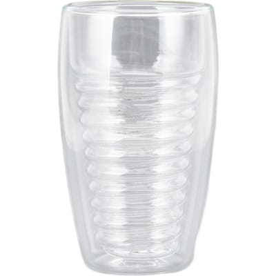 Dubbelwandig glazen koffiekopje 320ml Hoge temperatuurbestendigheid Helder glanzend Geïsoleerde koffiemokken L white