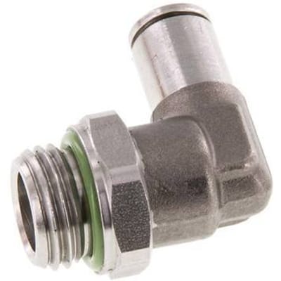 4mm x G1/4'' 90 graden L-verbinding RVS Insteekfitting Buitendraad Draaibaar FKM