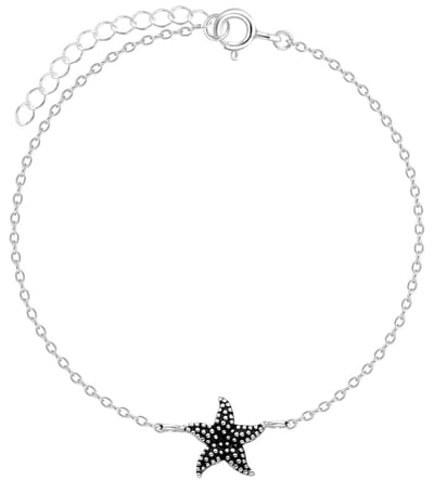 Joy|S - Zilveren armband - zeester - geoxideerd - 15 cm + 3 cm - sterling zilver 925