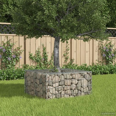 vidaXL - Gabion - verhoogd - bed - 80 - x - 80 - x - 40 - cm - Gegevens - staal - Zilver