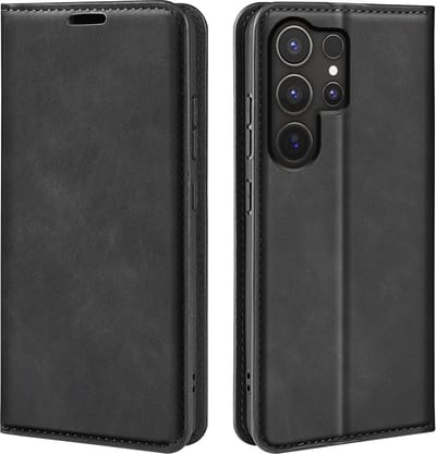 MobyDefend Hoesje - Geschikt voor Samsung Galaxy S25 Ultra - Luxe Wallet Bookcase (Magnetische Sluiting) - Zwart