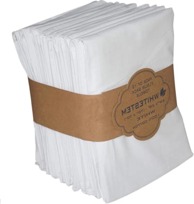 Keukenhanddoeken Meelzak - Theedoeken Katoen - Keukenwerk - Pluisvrij Absorberend - 71x71 cm - Wit
