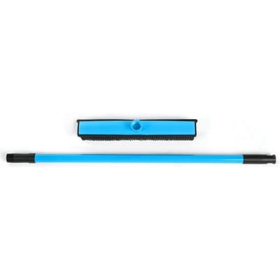 Huisdierhaar Verwijderingsbezem en Pluisborstel Combo met Trekker en Telescopische Steel (Blauw) Blue blue
