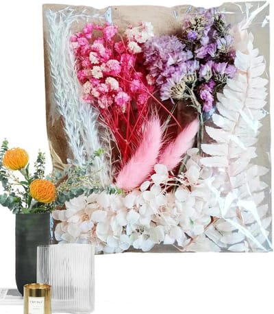 Gedroogde bloemen - Natuurlijke bloemen - Creatief knutselen - Natuurlijke kleur behouden - 1 meter - Mix