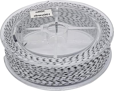 Vliegvissen Achterlijn - Backing Line - Zalm Zoutwatervissen - Polyester Gevlochten - 100 Werf - Zwart Wit