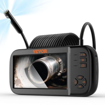 VEVOR endoscoopcamera met licht, drievoudige lens, industriële endoscoop, 4,5 inch IPS-scherm, inspectiecamera, 1920x1080, waterdichte pijpcamera, inspectie van automotoren, riolen en HVAC-kanalen