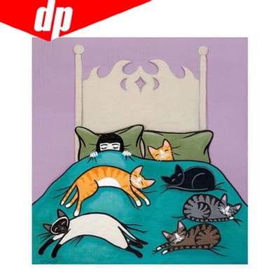 Peinture diamant chat 5D, broderie complète, point de croix, mosaïque 3D, couture 20x20 gray