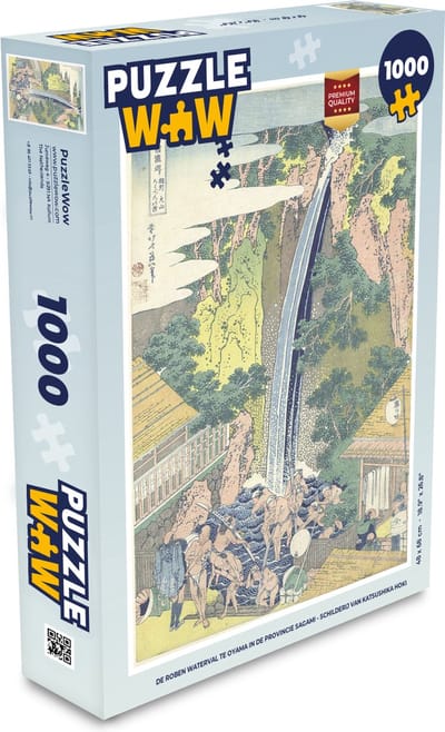 Puzzel De Roben waterval te Oyama in de provincie Sagami - Schilderij van Katsushika Hokusai - Legpuzzel - Puzzel 1000 stukjes volwassenen