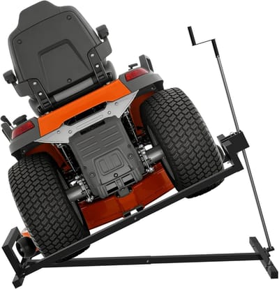 Stalen Grastractor Lift - Opvouwbare Grasmaaier Lift - 45° Kanteling - Verstelbaar Liftplatform Met Handkruk - Handmatig Hefapparaat - Maximaal Belasting 400 kg - Voor Grastractor En Zitmaaier - Zwart - NAIZY